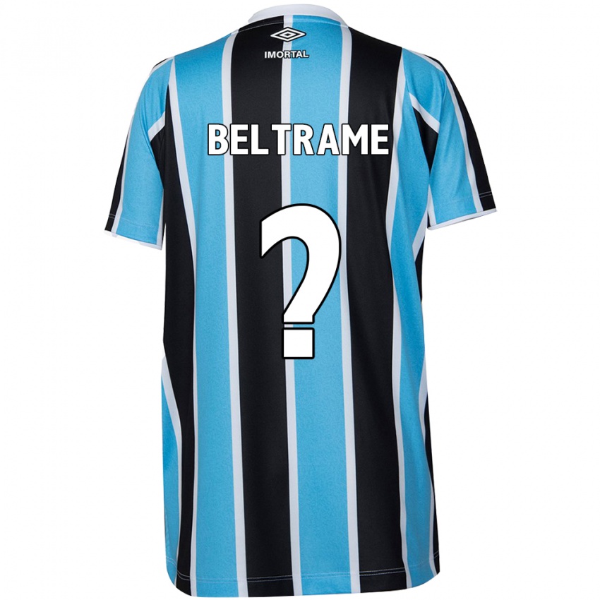 Børn Thiago Beltrame #0 Blå Sort Hvid Hjemmebane Spillertrøjer 2024/25 Trøje T-Shirt