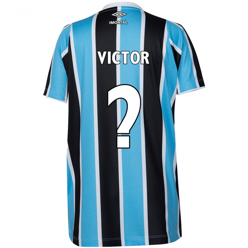 Børn João Victor Castelo #0 Blå Sort Hvid Hjemmebane Spillertrøjer 2024/25 Trøje T-Shirt