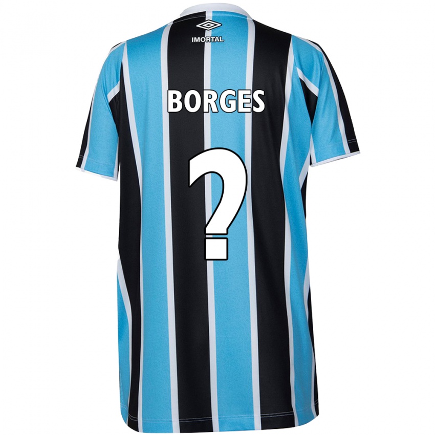 Børn Nathan Borges #0 Blå Sort Hvid Hjemmebane Spillertrøjer 2024/25 Trøje T-Shirt