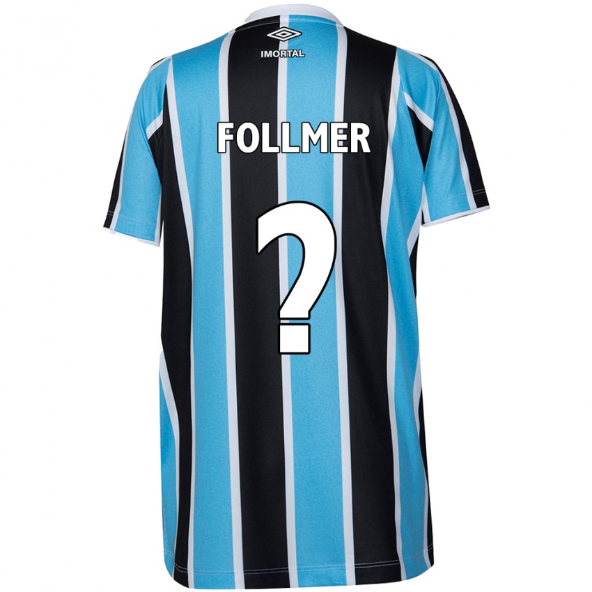 Børn Luan Follmer #0 Blå Sort Hvid Hjemmebane Spillertrøjer 2024/25 Trøje T-Shirt