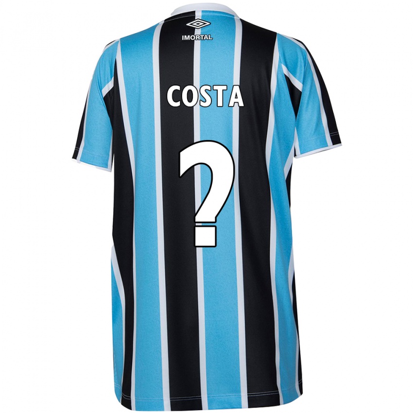 Børn Wesley Costa #0 Blå Sort Hvid Hjemmebane Spillertrøjer 2024/25 Trøje T-Shirt