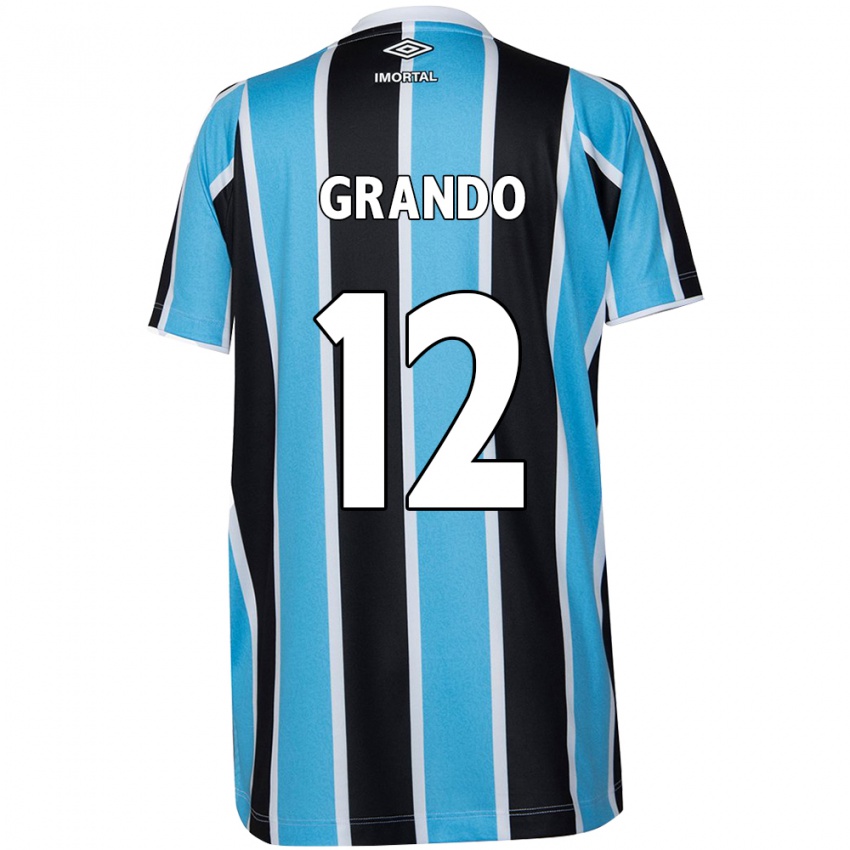 Børn Gabriel Grando #12 Blå Sort Hvid Hjemmebane Spillertrøjer 2024/25 Trøje T-Shirt