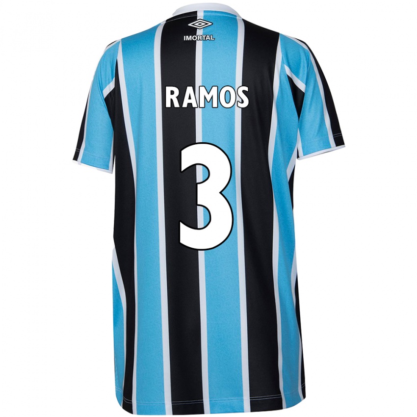 Børn João Ramos #3 Blå Sort Hvid Hjemmebane Spillertrøjer 2024/25 Trøje T-Shirt