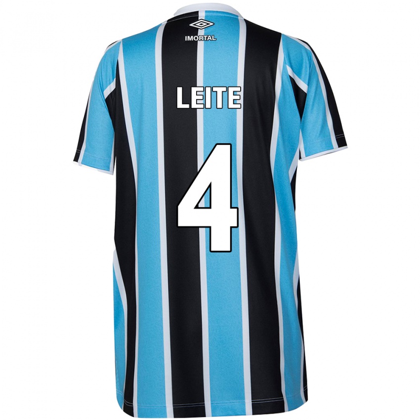 Børn Paulo Henrique Leite #4 Blå Sort Hvid Hjemmebane Spillertrøjer 2024/25 Trøje T-Shirt