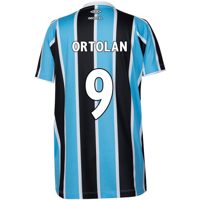 Børn Dani Ortolan #9 Blå Sort Hvid Hjemmebane Spillertrøjer 2024/25 Trøje T-Shirt