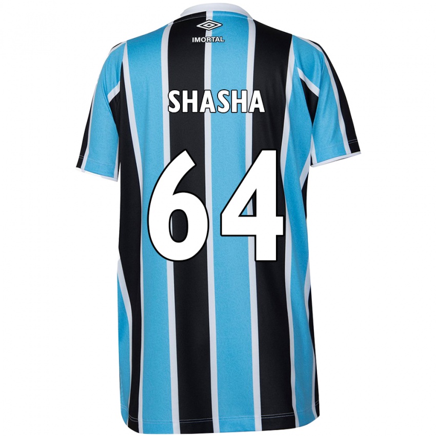 Børn Shashá #64 Blå Sort Hvid Hjemmebane Spillertrøjer 2024/25 Trøje T-Shirt