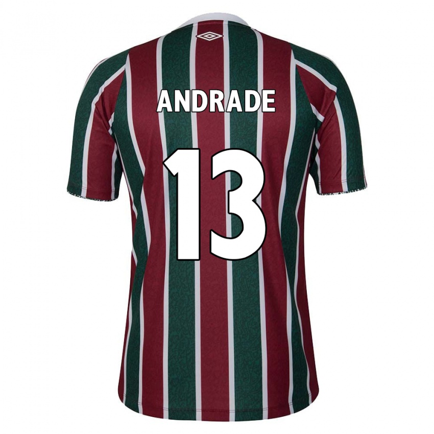 Børn Felipe Andrade #13 Grøn Rødbrun Hvid Hjemmebane Spillertrøjer 2024/25 Trøje T-Shirt