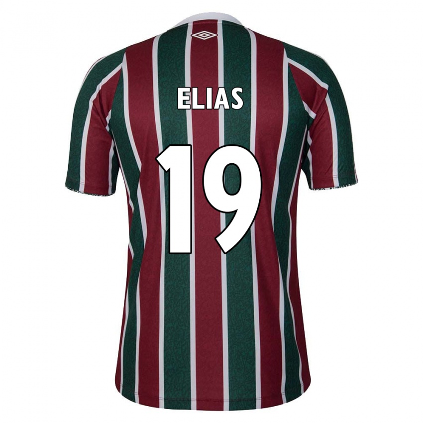 Børn Kauã Elias #19 Grøn Rødbrun Hvid Hjemmebane Spillertrøjer 2024/25 Trøje T-Shirt