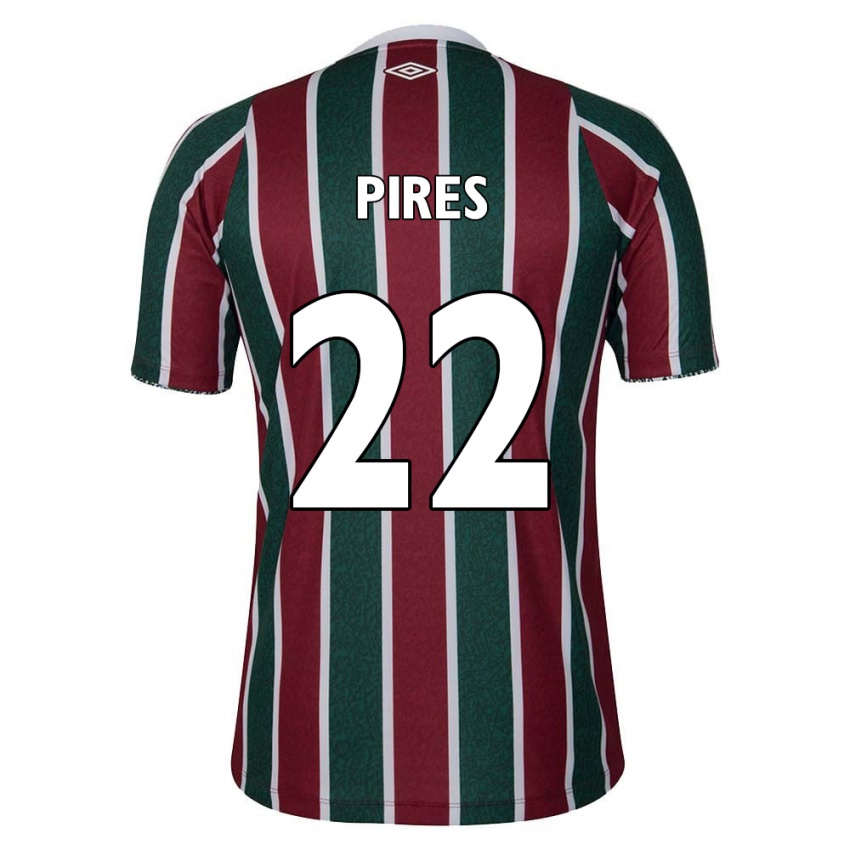 Børn Gabriel Pires #22 Grøn Rødbrun Hvid Hjemmebane Spillertrøjer 2024/25 Trøje T-Shirt