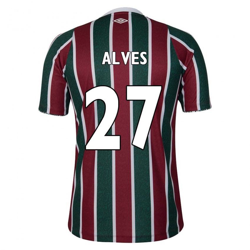 Børn Felipe Alves #27 Grøn Rødbrun Hvid Hjemmebane Spillertrøjer 2024/25 Trøje T-Shirt