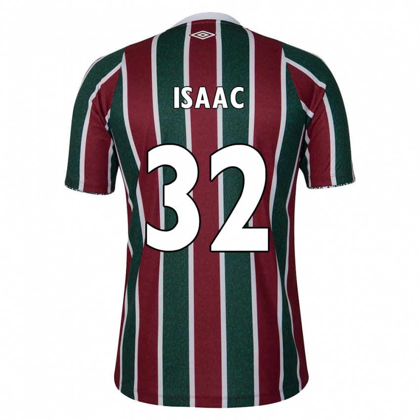 Børn Isaac #32 Grøn Rødbrun Hvid Hjemmebane Spillertrøjer 2024/25 Trøje T-Shirt