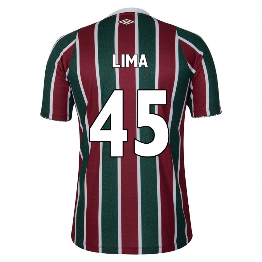 Børn Lima #45 Grøn Rødbrun Hvid Hjemmebane Spillertrøjer 2024/25 Trøje T-Shirt