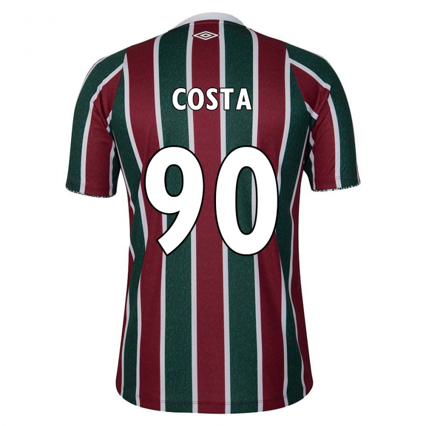 Børn Douglas Costa #90 Grøn Rødbrun Hvid Hjemmebane Spillertrøjer 2024/25 Trøje T-Shirt