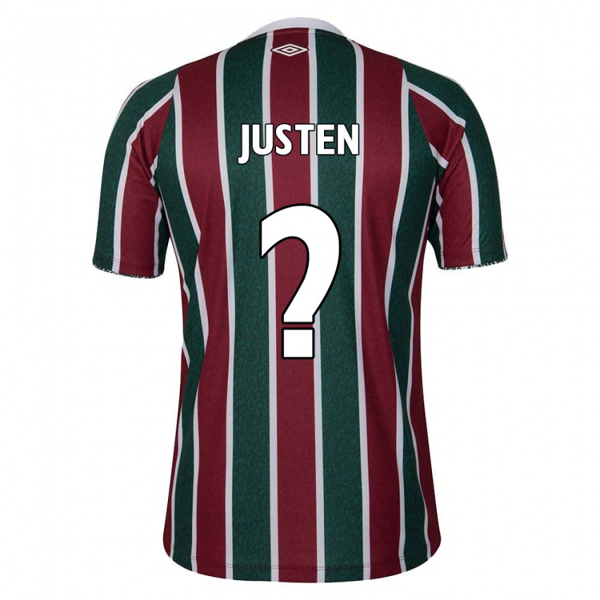 Børn Justen #0 Grøn Rødbrun Hvid Hjemmebane Spillertrøjer 2024/25 Trøje T-Shirt