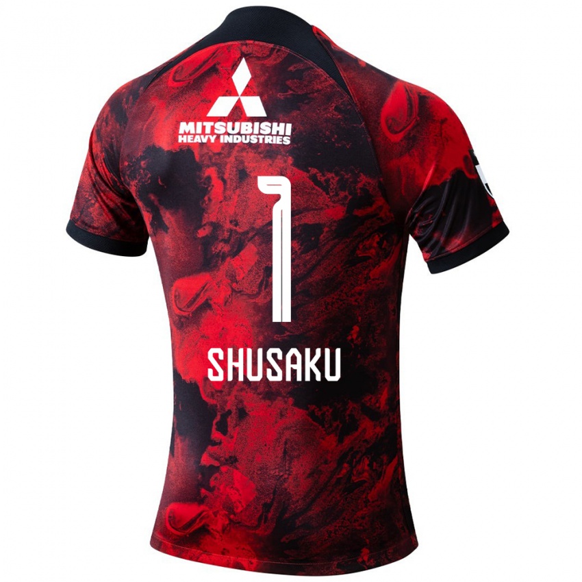 Børn Shusaku Nishikawa #1 Rød Sort Hjemmebane Spillertrøjer 2024/25 Trøje T-Shirt