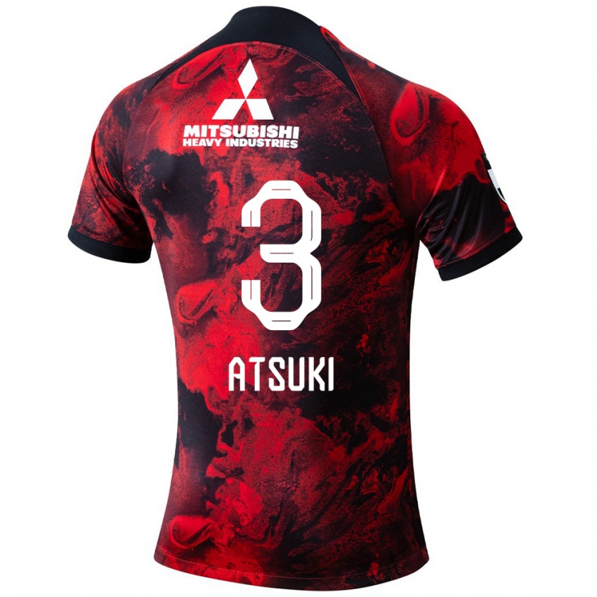 Børn Atsuki Ito #3 Rød Sort Hjemmebane Spillertrøjer 2024/25 Trøje T-Shirt