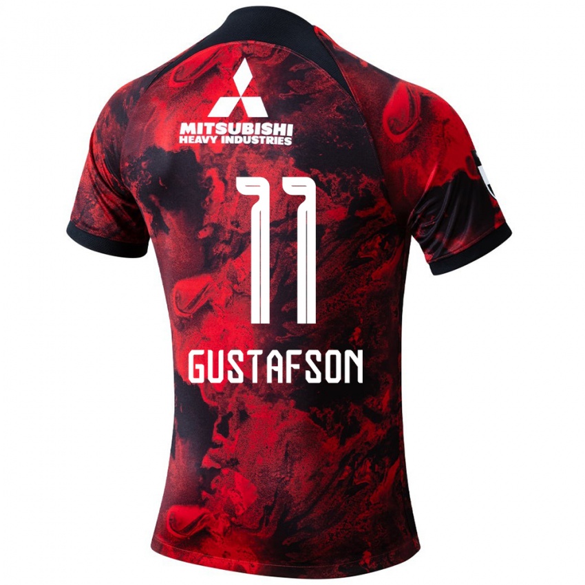 Børn Samuel Gustafson #11 Rød Sort Hjemmebane Spillertrøjer 2024/25 Trøje T-Shirt