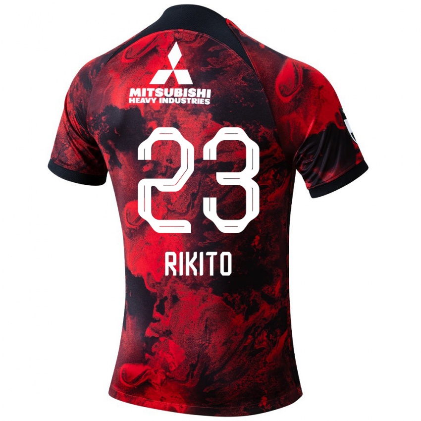 Børn Rikito Inoue #23 Rød Sort Hjemmebane Spillertrøjer 2024/25 Trøje T-Shirt