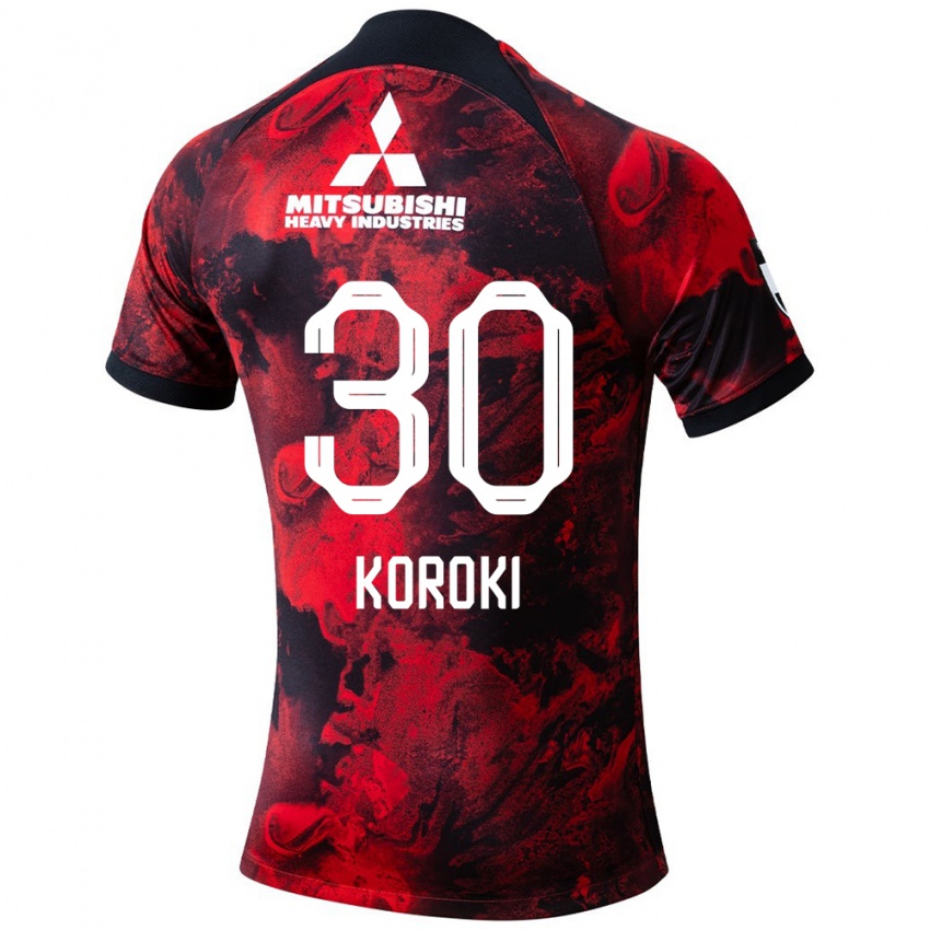 Børn Shinzo Koroki #30 Rød Sort Hjemmebane Spillertrøjer 2024/25 Trøje T-Shirt