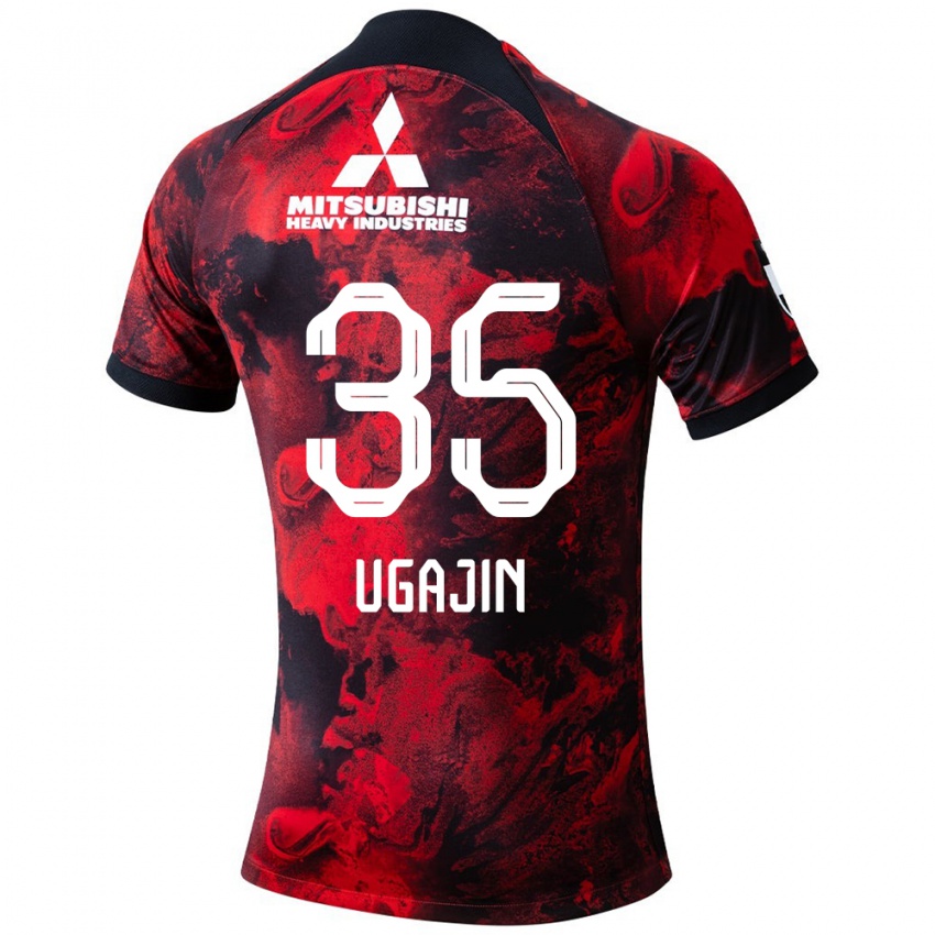 Børn Tomoya Ugajin #35 Rød Sort Hjemmebane Spillertrøjer 2024/25 Trøje T-Shirt