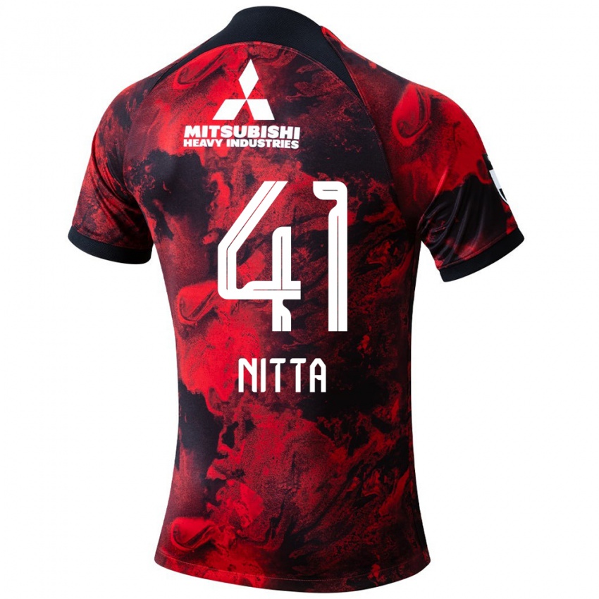 Børn Rio Nitta #41 Rød Sort Hjemmebane Spillertrøjer 2024/25 Trøje T-Shirt