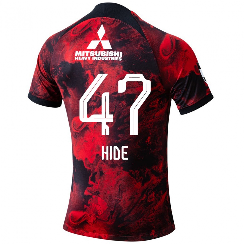 Børn Hidetoshi Takeda #47 Rød Sort Hjemmebane Spillertrøjer 2024/25 Trøje T-Shirt