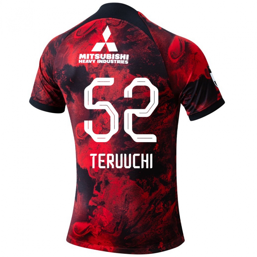 Børn Toshikazu Teruuchi #52 Rød Sort Hjemmebane Spillertrøjer 2024/25 Trøje T-Shirt