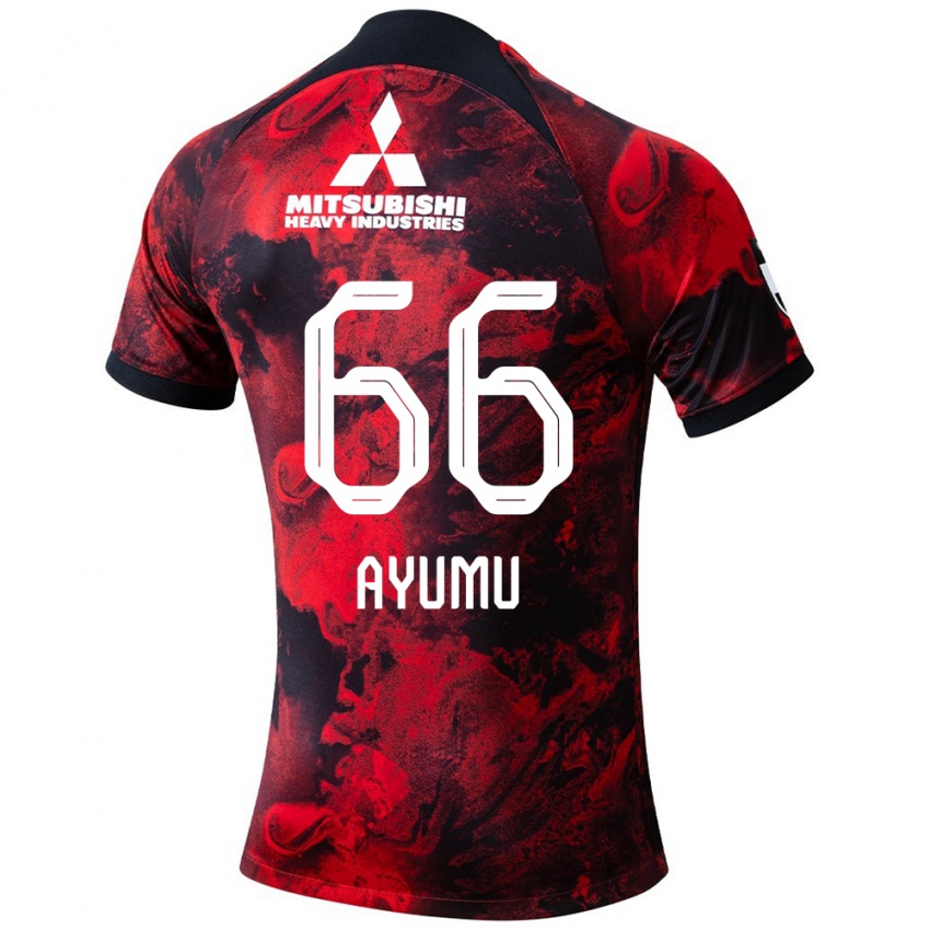 Børn Ayumu Ohata #66 Rød Sort Hjemmebane Spillertrøjer 2024/25 Trøje T-Shirt