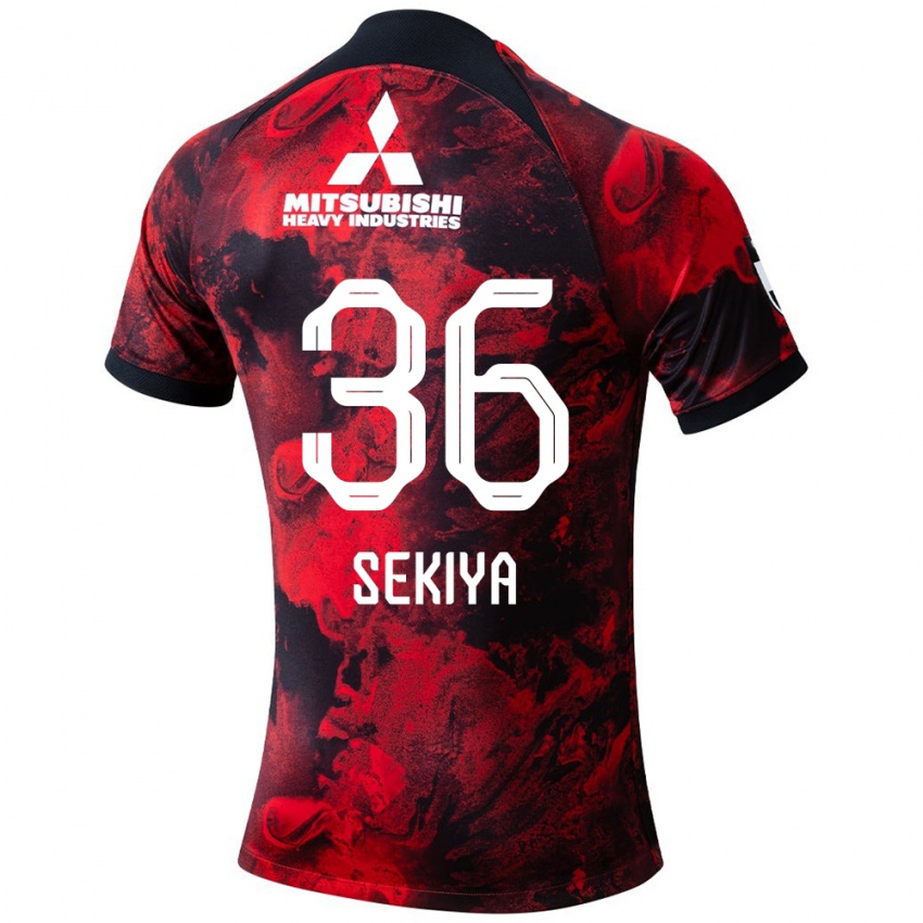 Børn Hikaru Sekiya #36 Rød Sort Hjemmebane Spillertrøjer 2024/25 Trøje T-Shirt