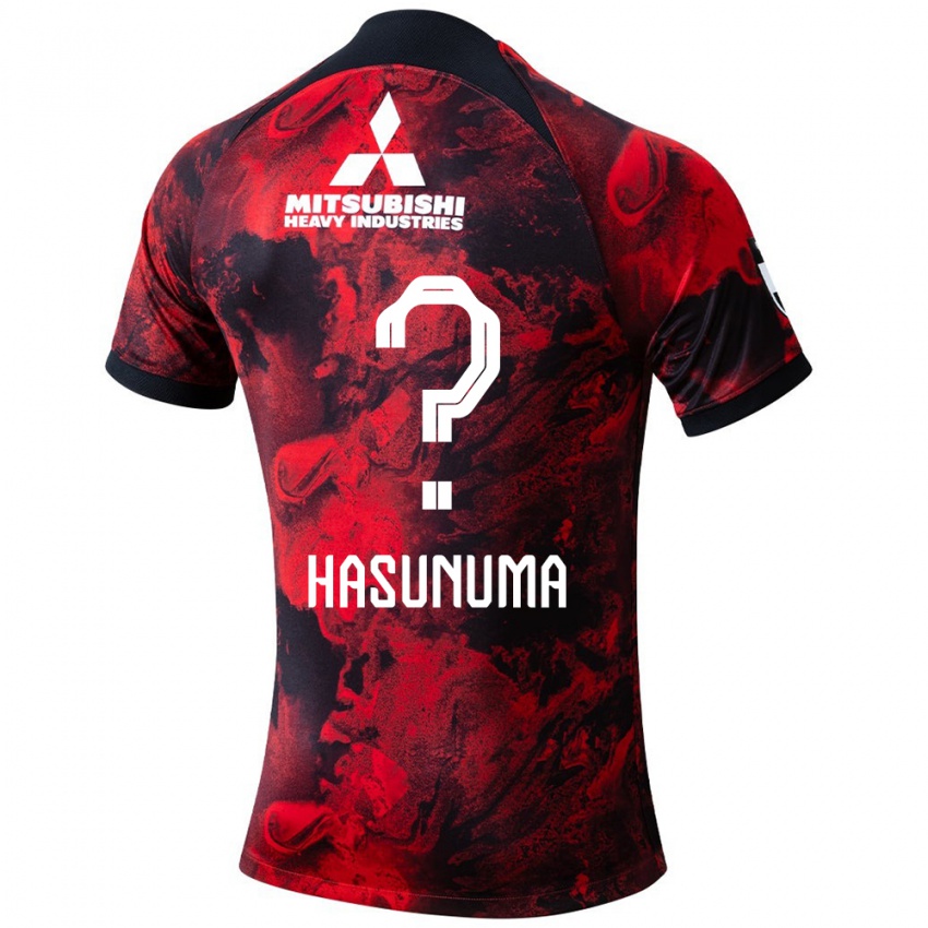 Børn Shunsuke Hasunuma #0 Rød Sort Hjemmebane Spillertrøjer 2024/25 Trøje T-Shirt