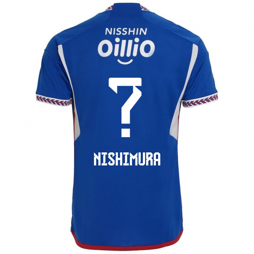 Børn Takuma Nishimura #0 Blå Hvid Rød Hjemmebane Spillertrøjer 2024/25 Trøje T-Shirt