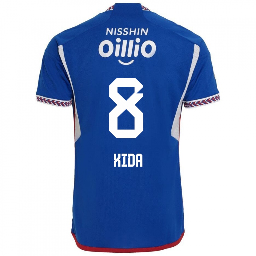 Børn Takuya Kida #8 Blå Hvid Rød Hjemmebane Spillertrøjer 2024/25 Trøje T-Shirt