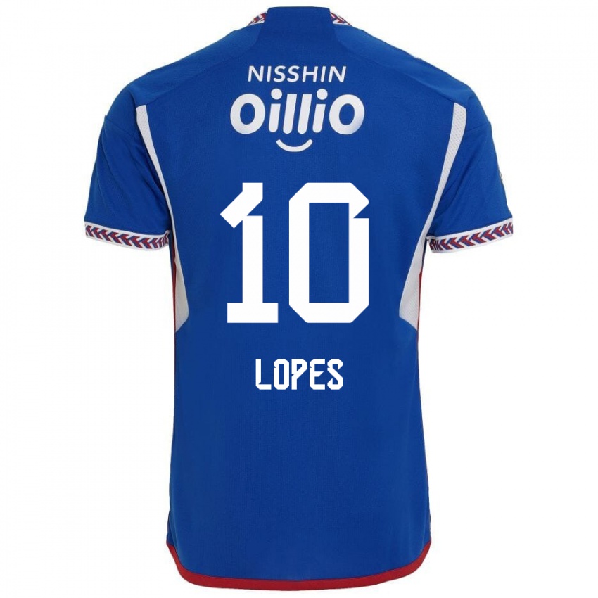 Børn Anderson Lopes #10 Blå Hvid Rød Hjemmebane Spillertrøjer 2024/25 Trøje T-Shirt