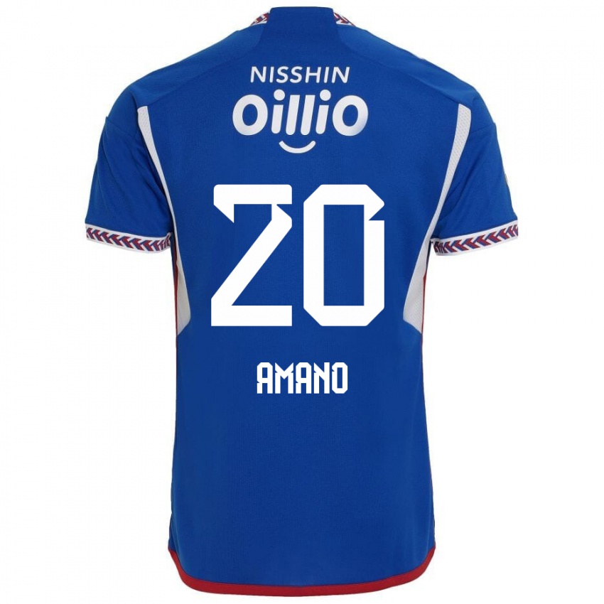 Børn Jun Amano #20 Blå Hvid Rød Hjemmebane Spillertrøjer 2024/25 Trøje T-Shirt