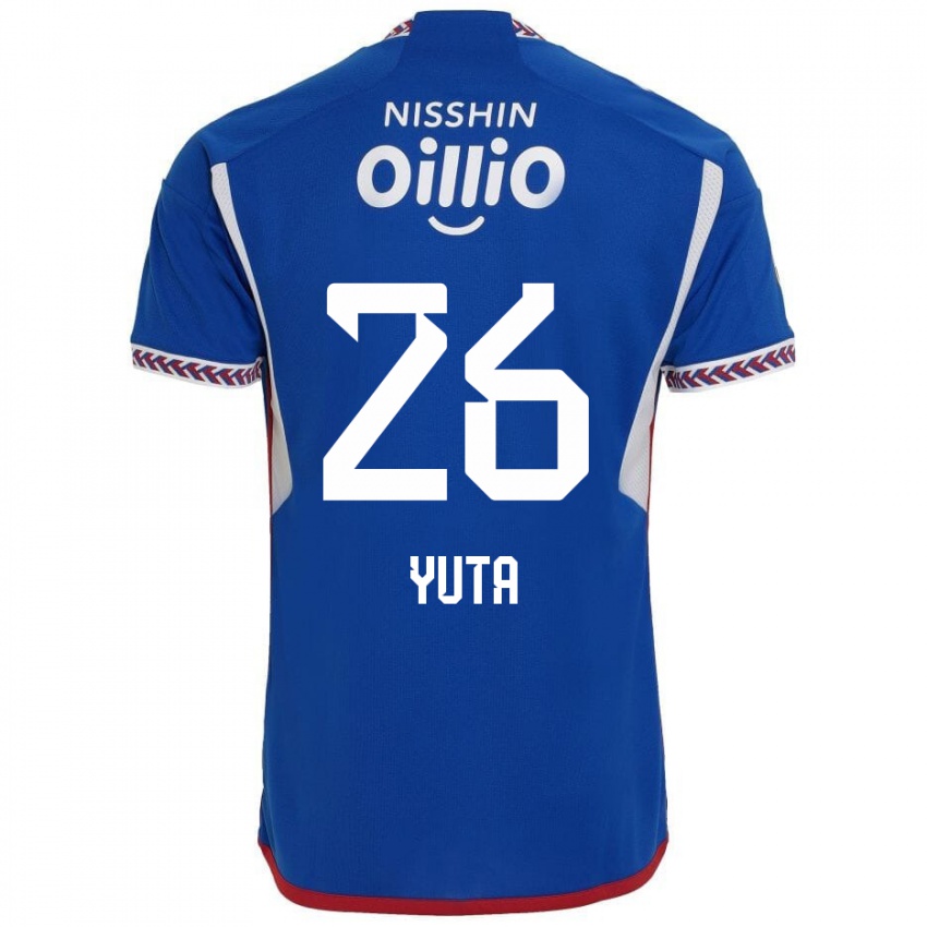 Børn Yuta Koike #26 Blå Hvid Rød Hjemmebane Spillertrøjer 2024/25 Trøje T-Shirt