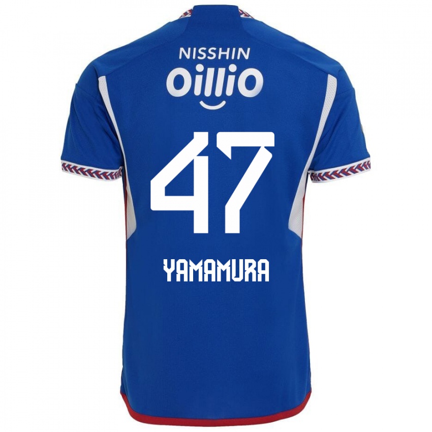 Børn Kazuya Yamamura #47 Blå Hvid Rød Hjemmebane Spillertrøjer 2024/25 Trøje T-Shirt