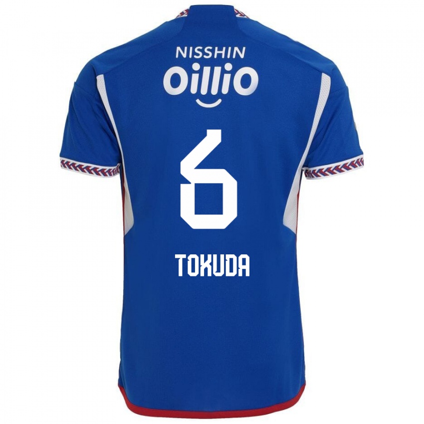 Børn Yuma Tokuda #6 Blå Hvid Rød Hjemmebane Spillertrøjer 2024/25 Trøje T-Shirt