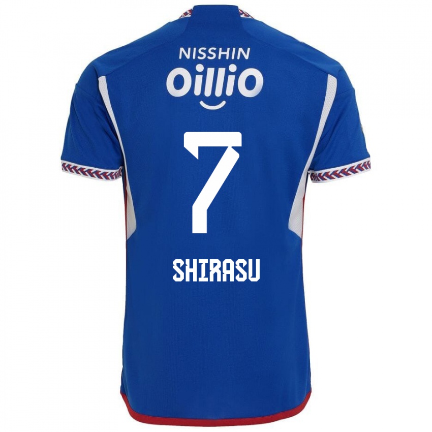 Børn Kento Shirasu #7 Blå Hvid Rød Hjemmebane Spillertrøjer 2024/25 Trøje T-Shirt