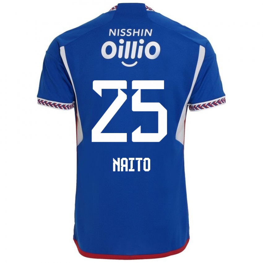 Børn Kiyomu Naito #25 Blå Hvid Rød Hjemmebane Spillertrøjer 2024/25 Trøje T-Shirt