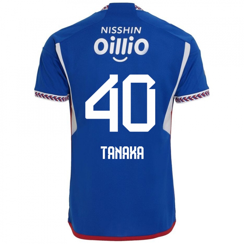 Børn Hiei Tanaka #40 Blå Hvid Rød Hjemmebane Spillertrøjer 2024/25 Trøje T-Shirt