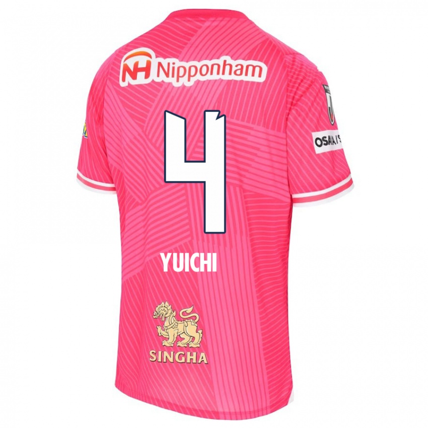 Børn Yuichi Hirano #4 Lyserød Hvid Hjemmebane Spillertrøjer 2024/25 Trøje T-Shirt