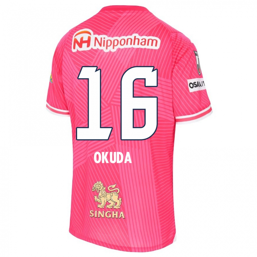 Børn Hayato Okuda #16 Lyserød Hvid Hjemmebane Spillertrøjer 2024/25 Trøje T-Shirt