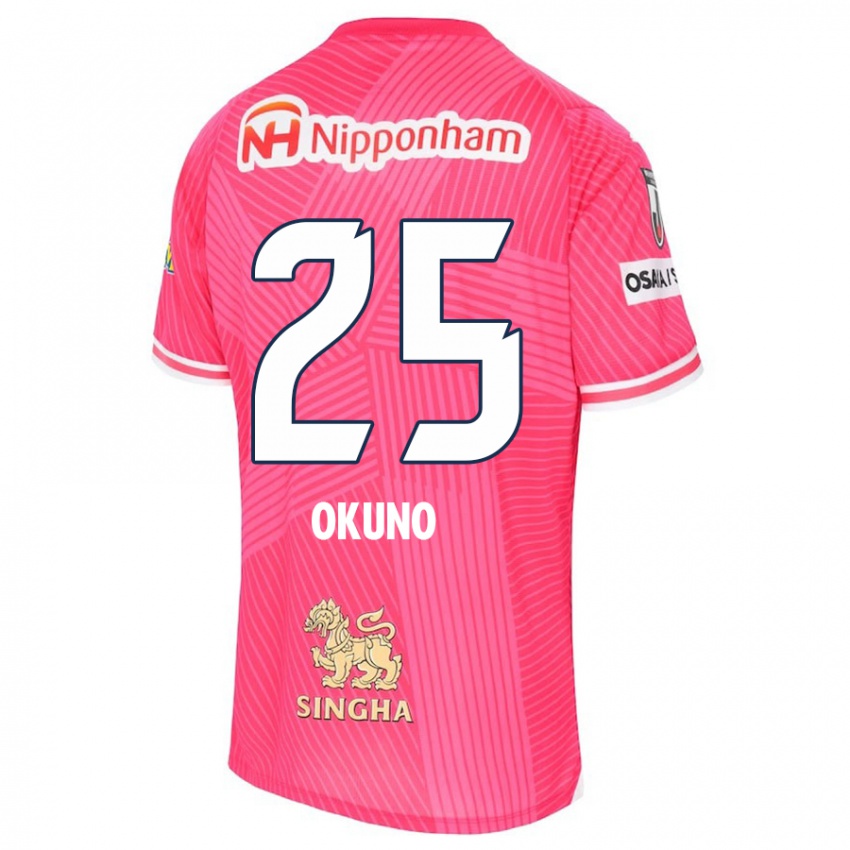 Børn Hiroaki Okuno #25 Lyserød Hvid Hjemmebane Spillertrøjer 2024/25 Trøje T-Shirt