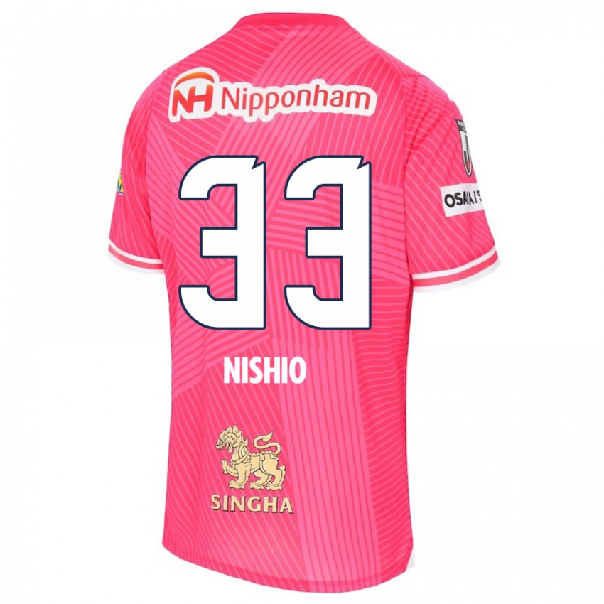 Børn Ryuya Nishio #33 Lyserød Hvid Hjemmebane Spillertrøjer 2024/25 Trøje T-Shirt