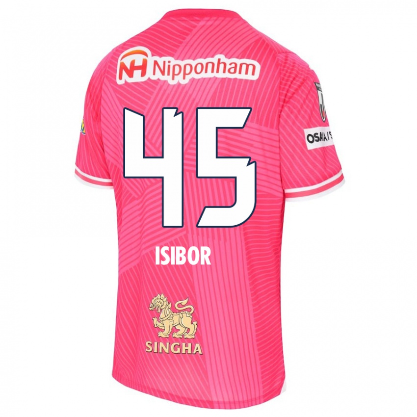 Børn Ken Isibor #45 Lyserød Hvid Hjemmebane Spillertrøjer 2024/25 Trøje T-Shirt