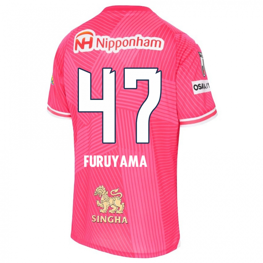 Børn Kengo Furuyama #47 Lyserød Hvid Hjemmebane Spillertrøjer 2024/25 Trøje T-Shirt