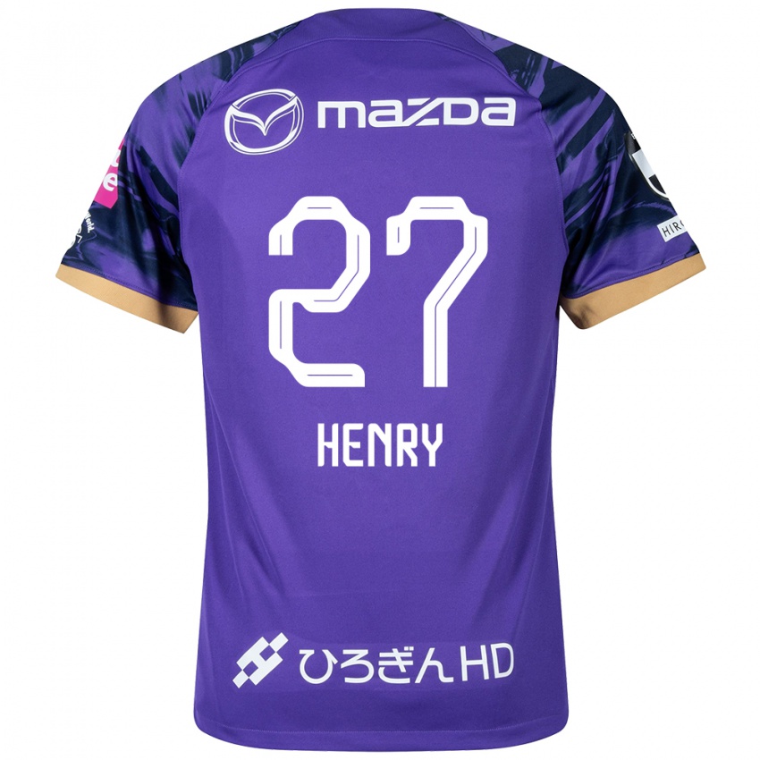 Børn Osamu Henry Iyoha #27 Lilla Hvid Hjemmebane Spillertrøjer 2024/25 Trøje T-Shirt