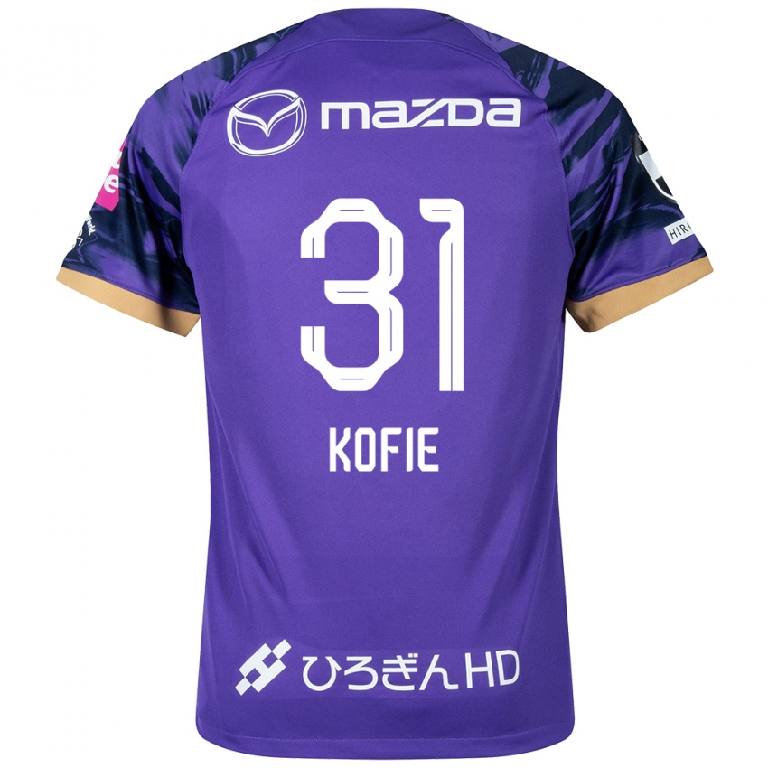 Børn Shota Kofie #31 Lilla Hvid Hjemmebane Spillertrøjer 2024/25 Trøje T-Shirt