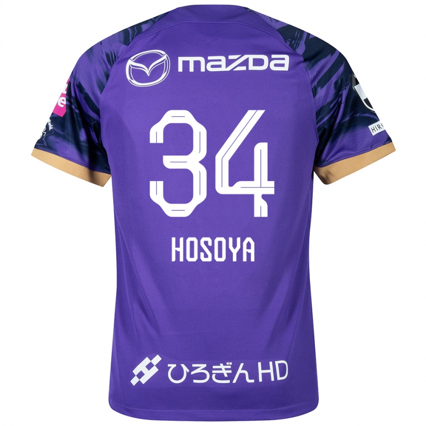 Børn Kohei Hosoya #34 Lilla Hvid Hjemmebane Spillertrøjer 2024/25 Trøje T-Shirt