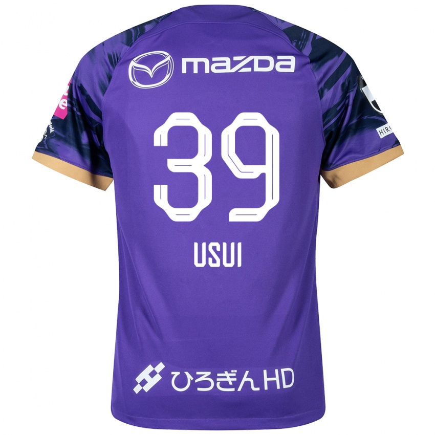 Børn Haruto Usui #39 Lilla Hvid Hjemmebane Spillertrøjer 2024/25 Trøje T-Shirt